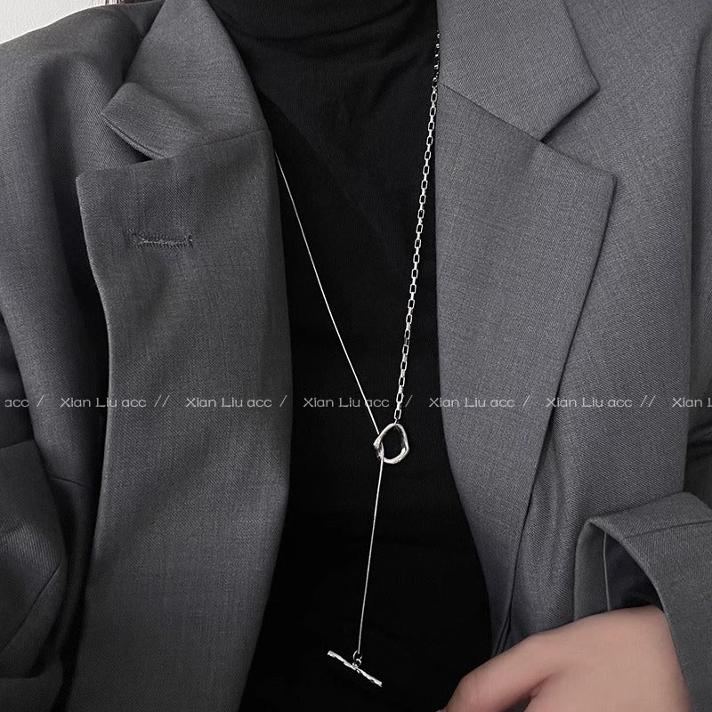 Steel Stitching Buckle Female Clavicle Chain Light Luxury Minority Necklaces