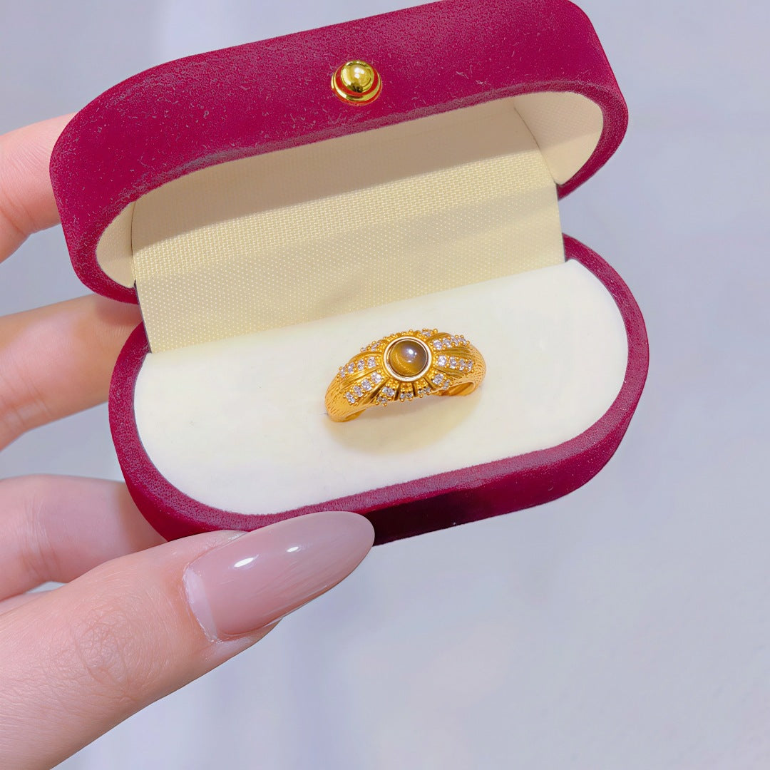 Women's Alluvial Gold Retro Affordable Luxury Design Brass Plated Fashion Ring
