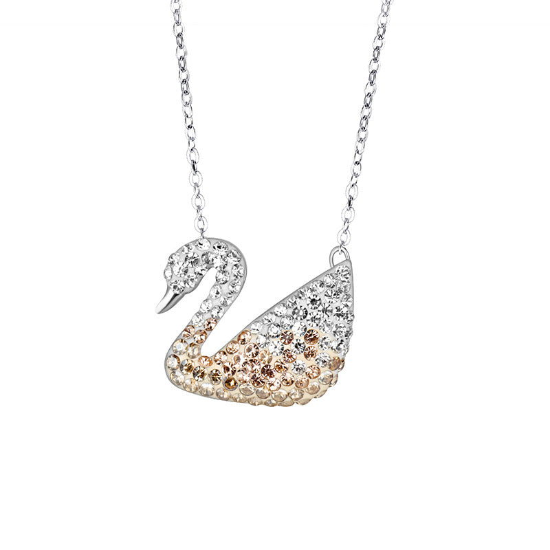 Women's Swan Inlaid Crystal Zircon Clavicle Chain Necklaces