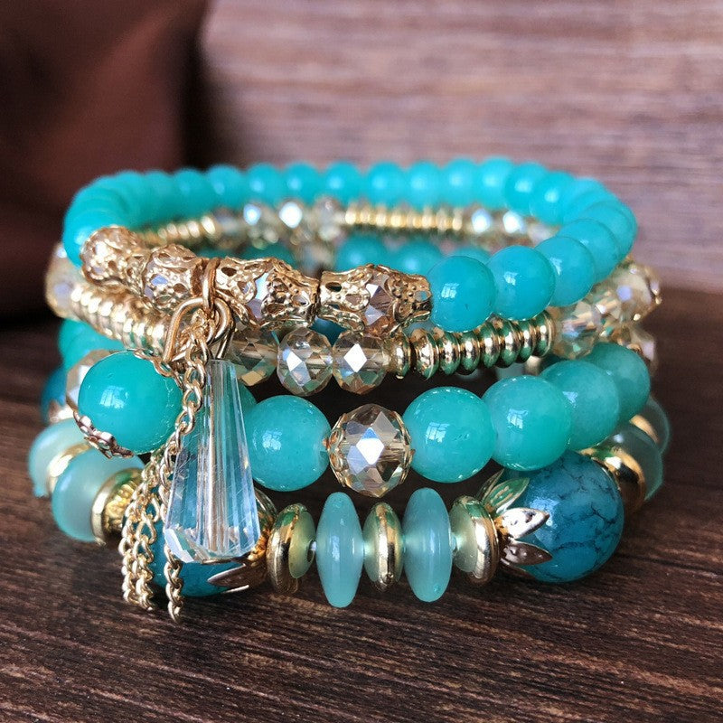 Slouchy Bohemian Style Creative Beaded Crystal Bracelets