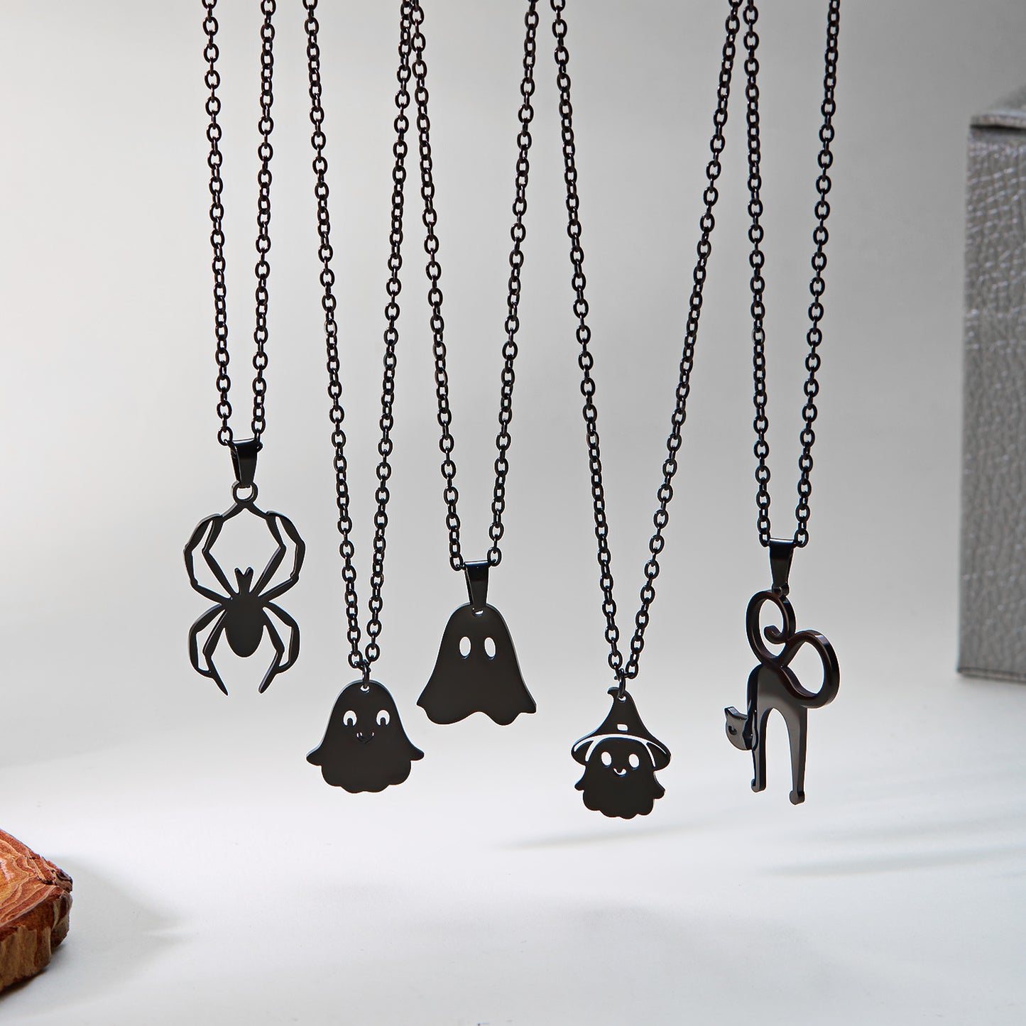 Element Titanium Steel Pumpkin Head Ghost Necklaces