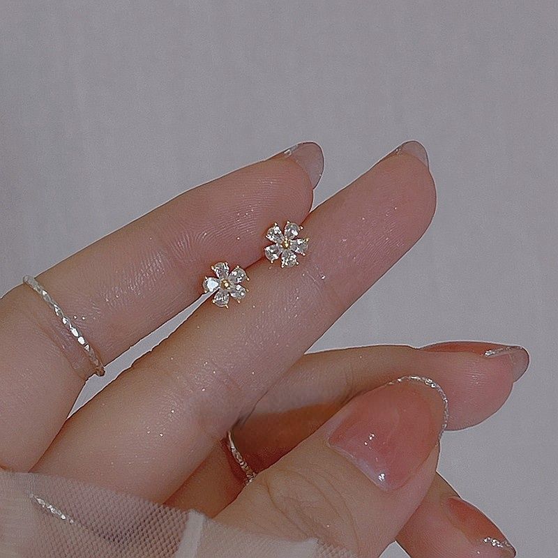 Flowers Ear Sier Pin Sleeping No Need To Take Off Earrings