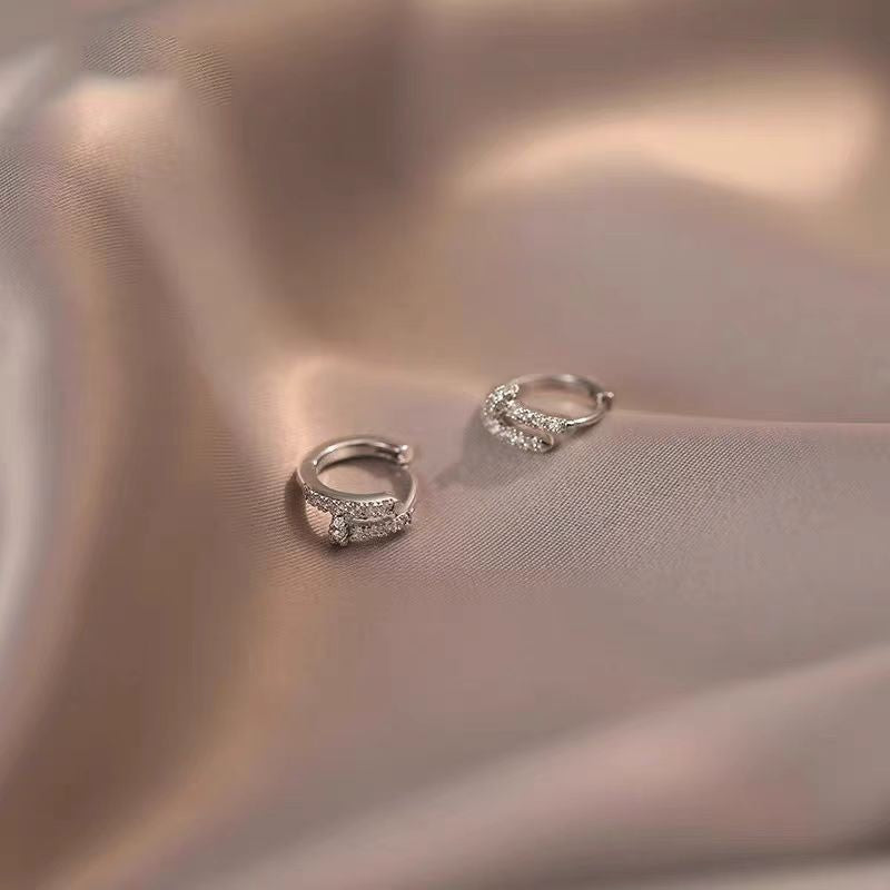 Women's Full Diamond Nail Ear Clip Light Luxury Minority High-grade Commuting Rings