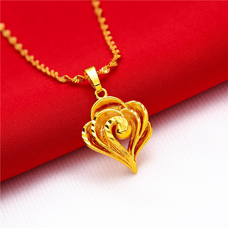 Women's Box Chain Packaging Flower Water Ripple Necklaces