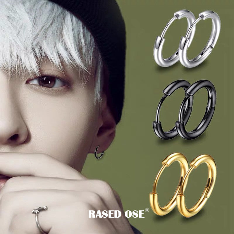 Men's Titanium Steel Trendy Unique Hip Hop Flower Cool Minimalism Rings