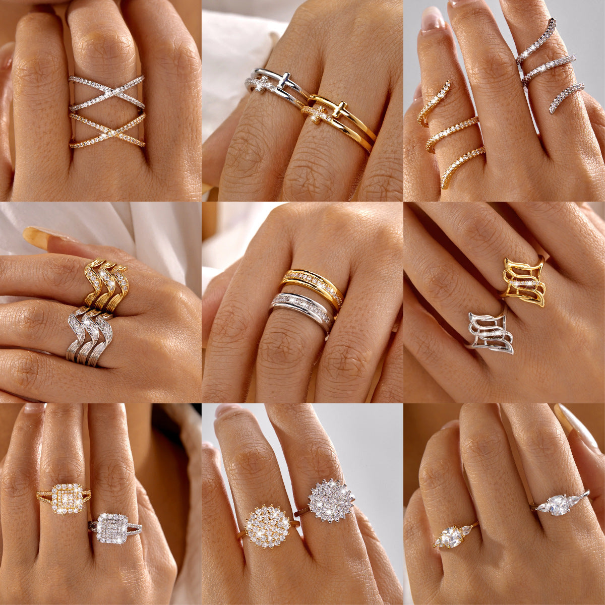 Women's Retro Elegant Copper Inlaid Zirconium High-grade Light Luxury Palace Style Ring