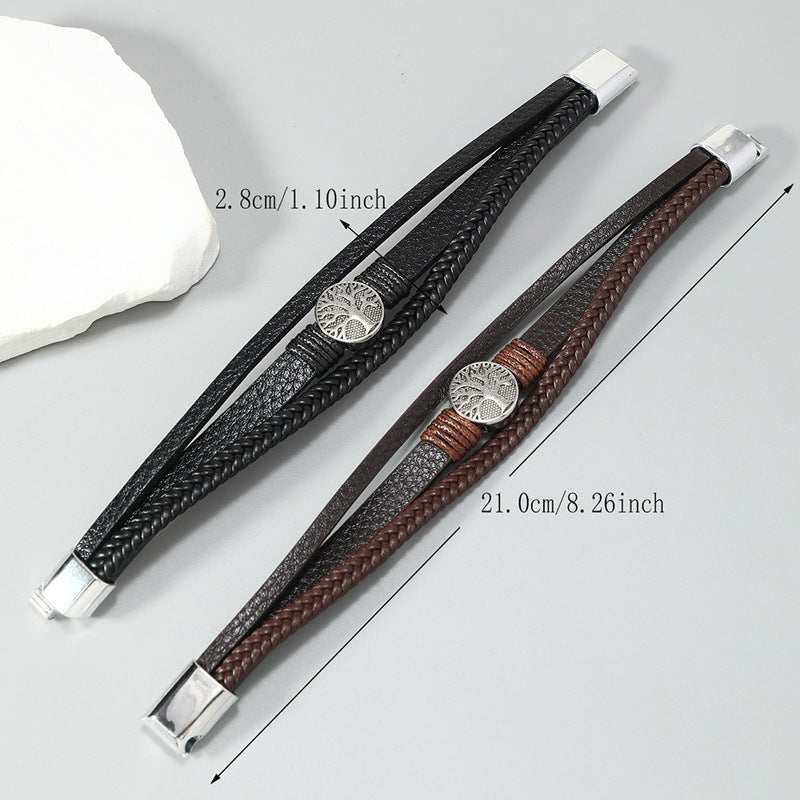 Men's Ornament Simple Handmade Woven Leather Creative Bracelets