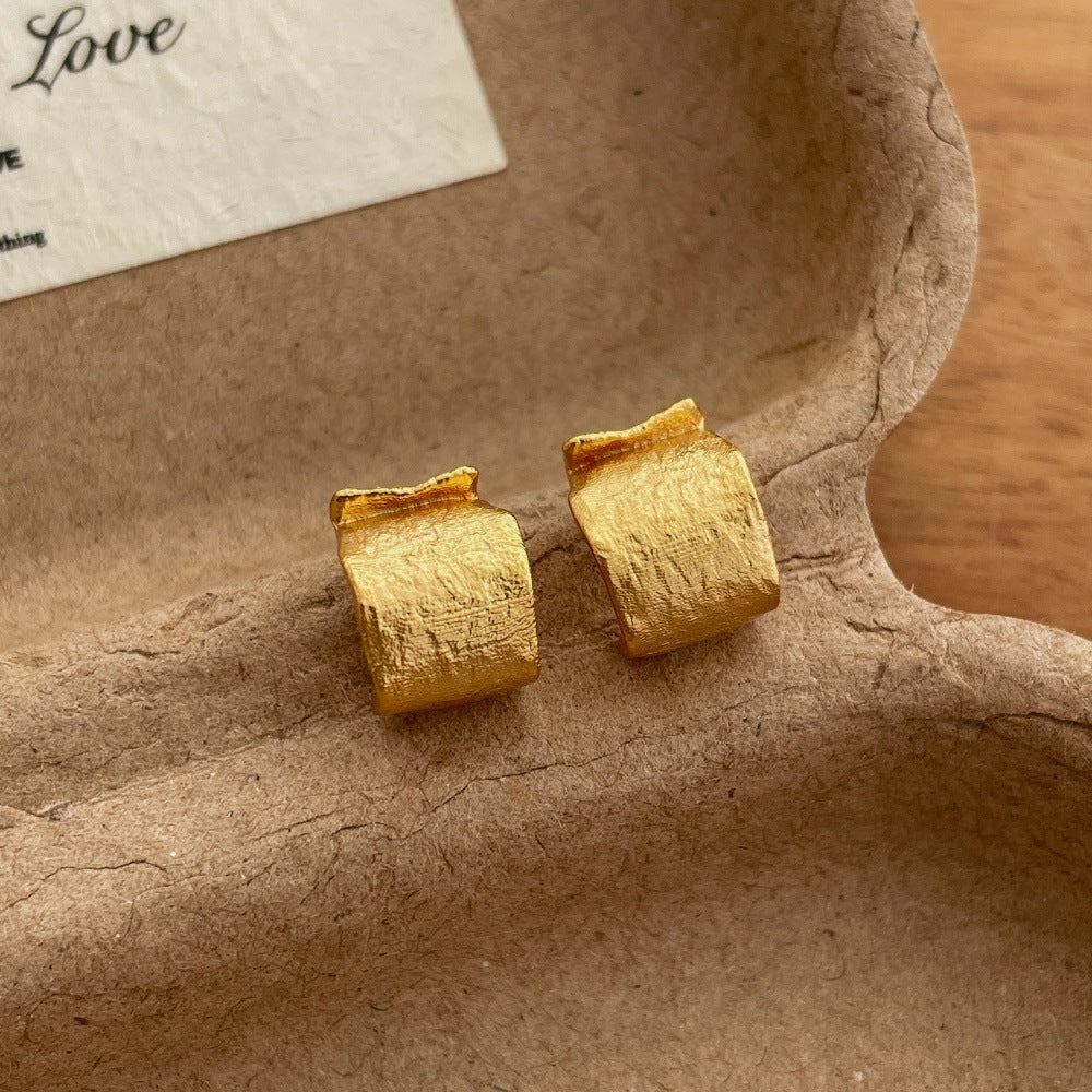 Stylish Simple Versatile Shaped Temperament Personality Affordable Luxury Design Irregular Earrings