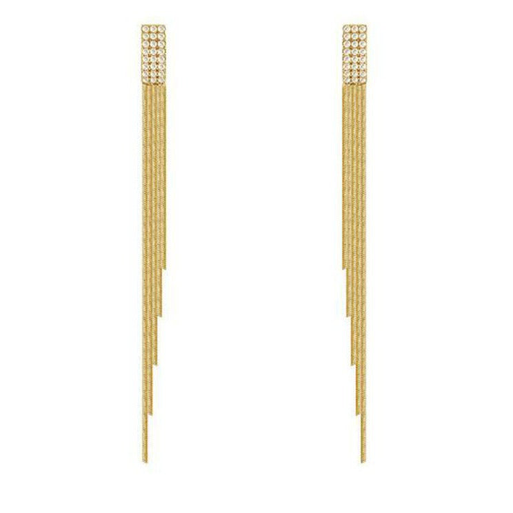Women's Sier Pin Elegant Long Tassel Trendy Retro Aloofness Style Rings