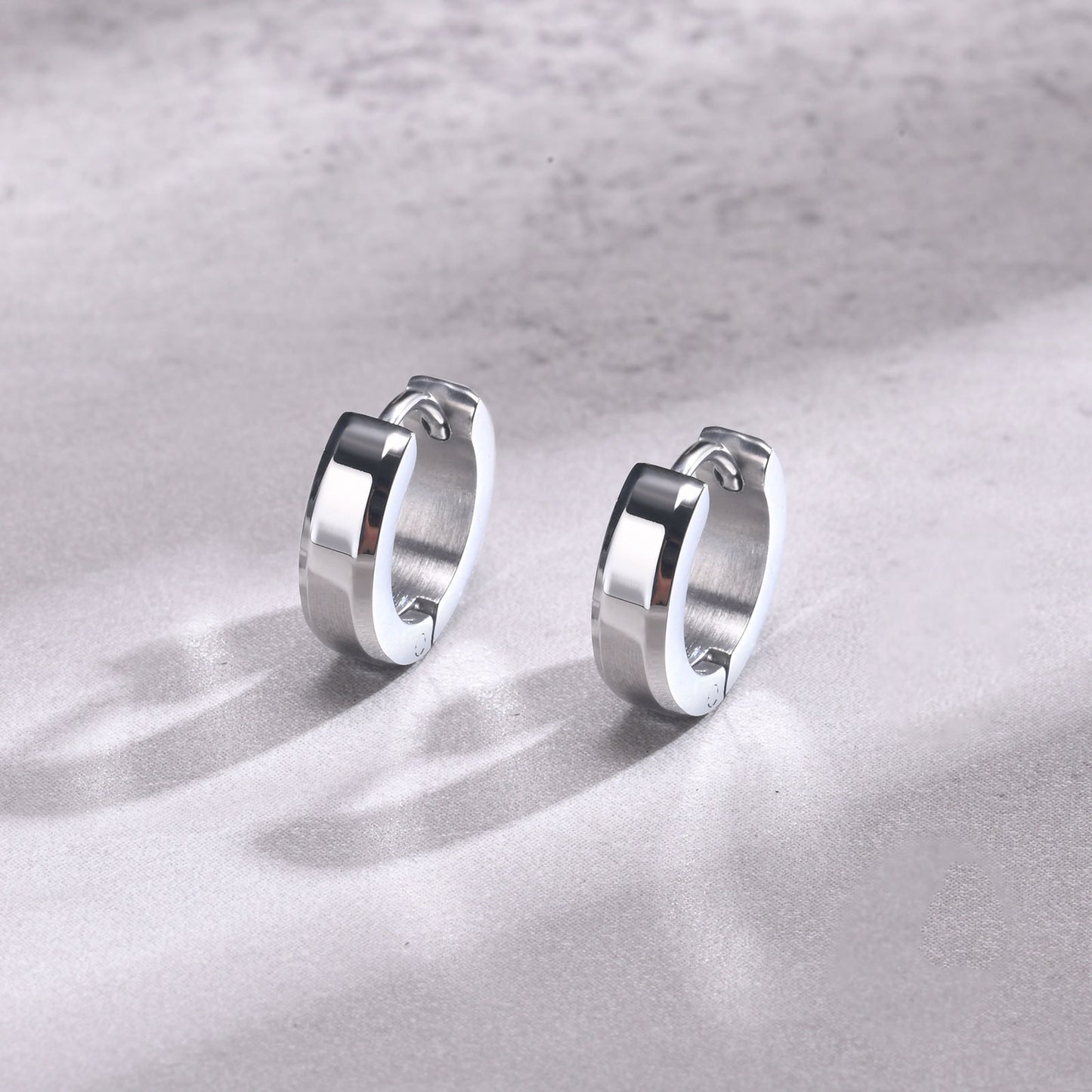 Men's Water Jewellery Stainless Steel Glossy Ear Black Single Rings