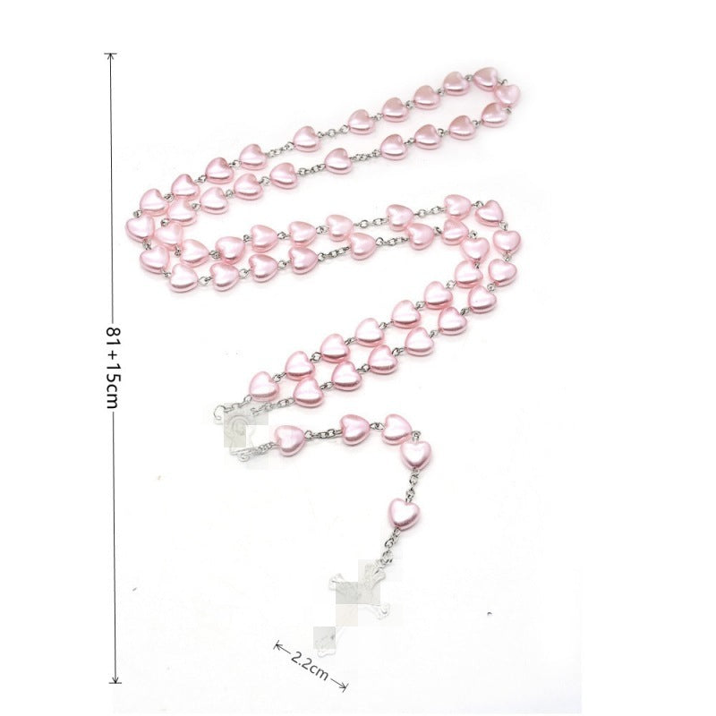 With Hearts Pink Beads High-grade Niche Affordable Luxury Style Stylish Necklace