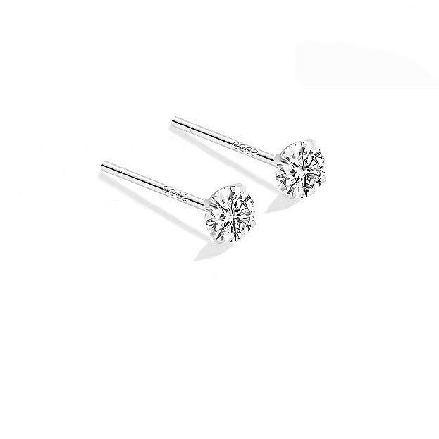 Women's Sterling Sier Simple Small Star Moon Mori Earrings