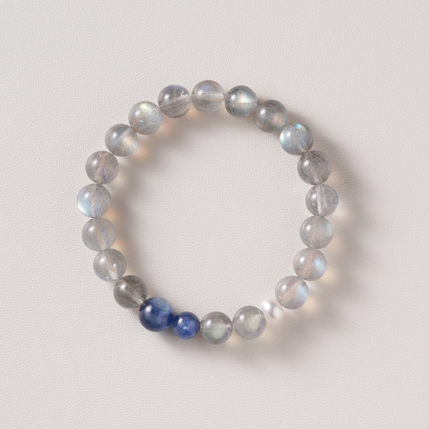 Women's Gray Moonstone Blue Crystal Simple Advanced Mood Stable Bracelets