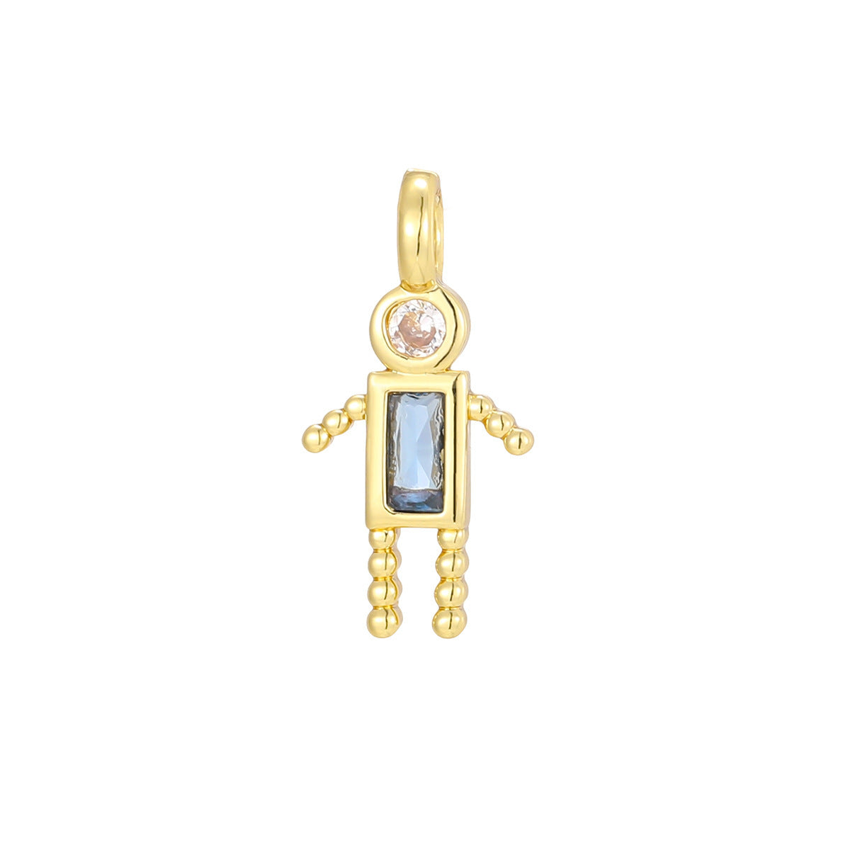 Mini For Boys Copper Plated Real Gold Micro Inlaid Zircon Pendants