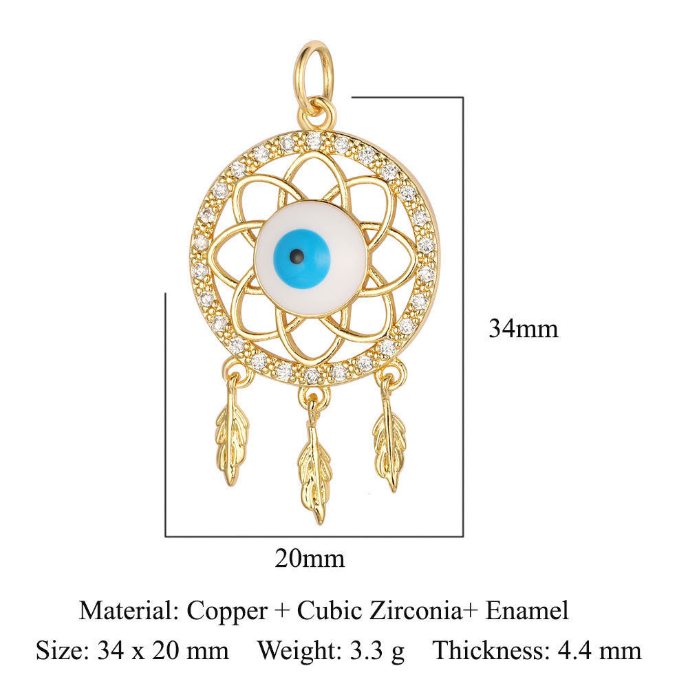 Devil's Eye Copper Zircon Ornament Accessories Pendants