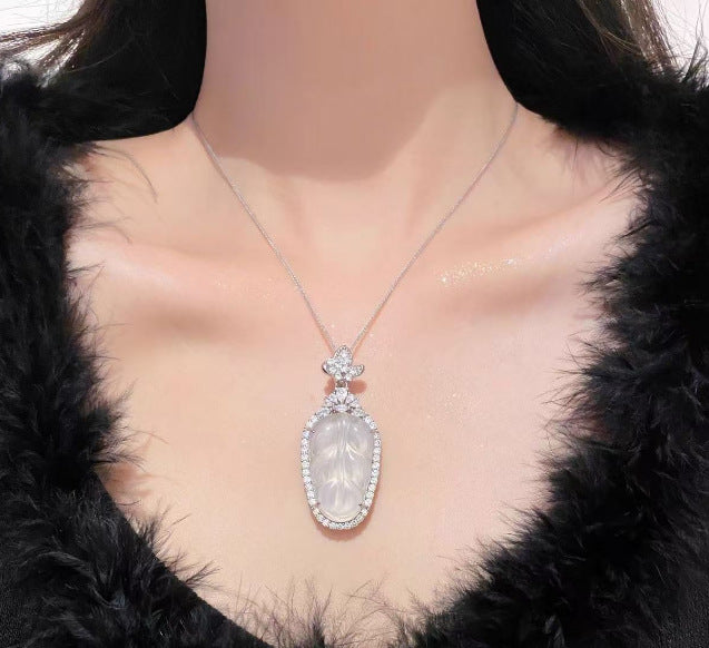 Women's Chinese Style Imitation Pink Tourmaline Small Chic For Special Interest Necklaces