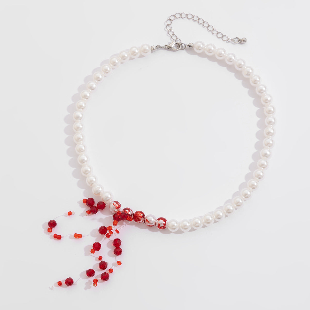 Style Beaded Halloween Blood Drop Tassel Clavicle Necklaces
