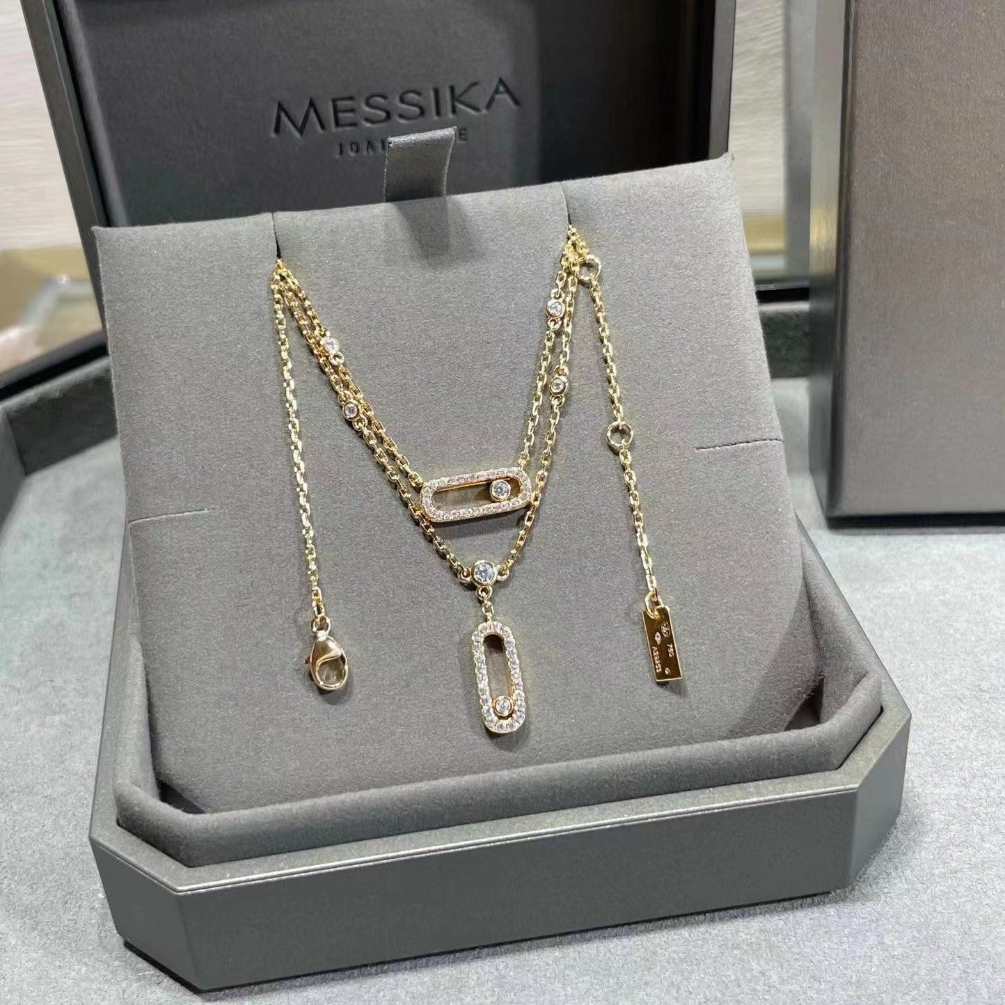 Women's Full Diamond Sliding Design Rose Gold Advanced Pendants