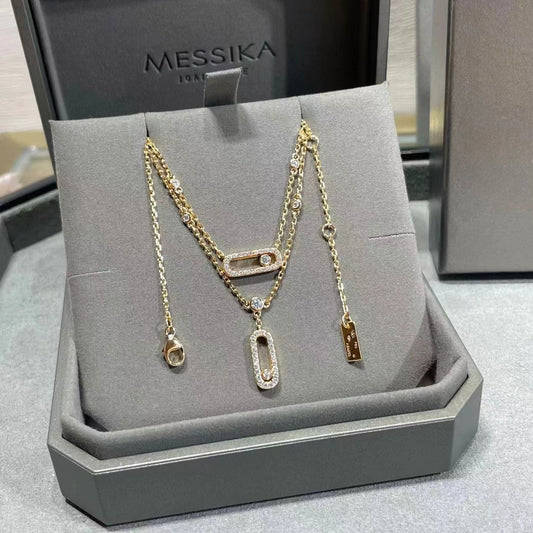 Women's Full Diamond Sliding Design Rose Gold Advanced Pendants