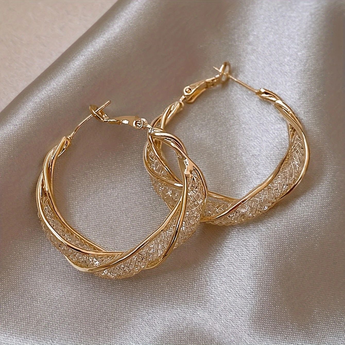Women's Minority Advanced Design Sense Exquisite Shiny Mesh Earrings