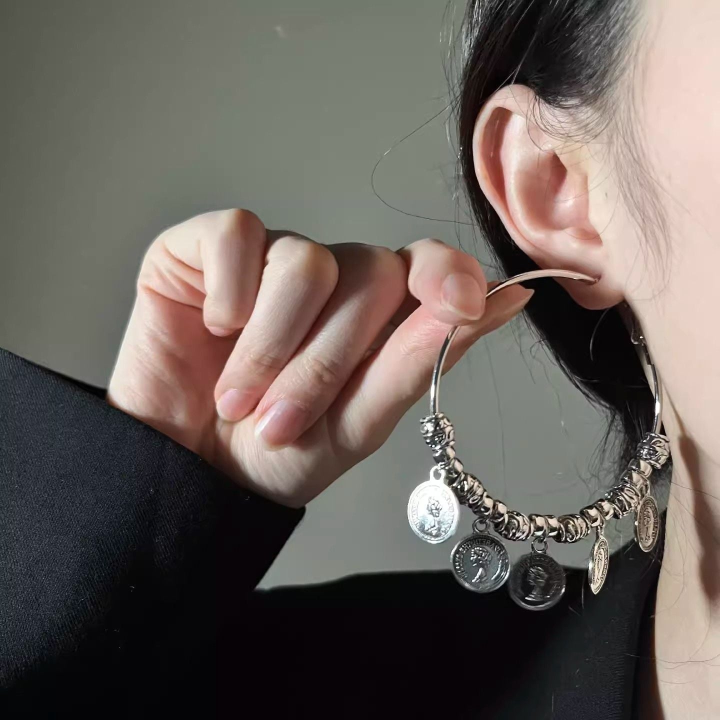 Women's Style Tassel Big Circle Vacation Vintage Earrings