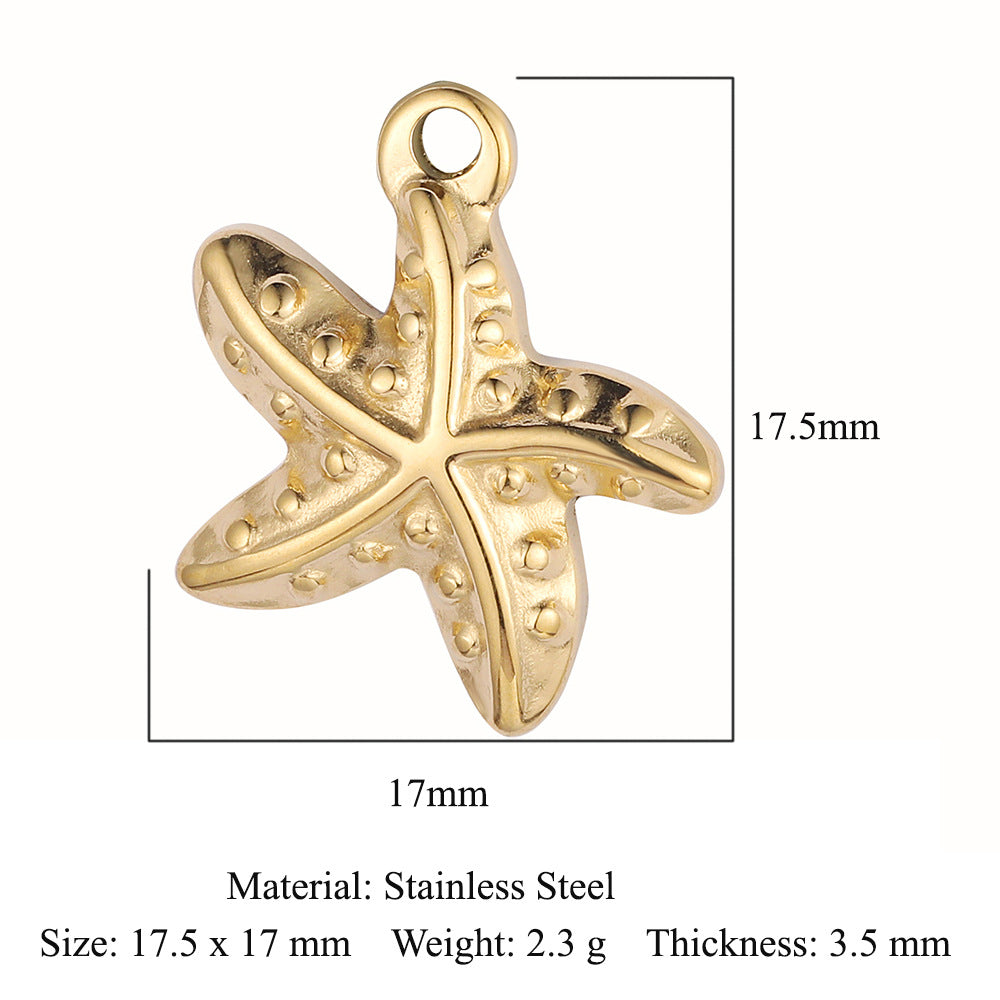 French Retro Titanium Steel Starfish Fishtail Ornament Accessories Dolphin Pendants