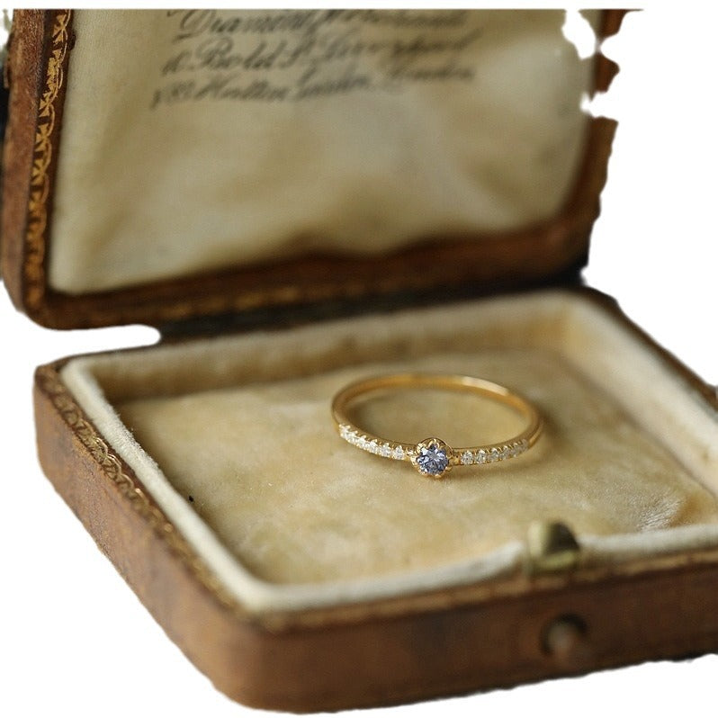 Mild Luxury Delicate Super Shining Dream Blue Purple Tan Sang Rings