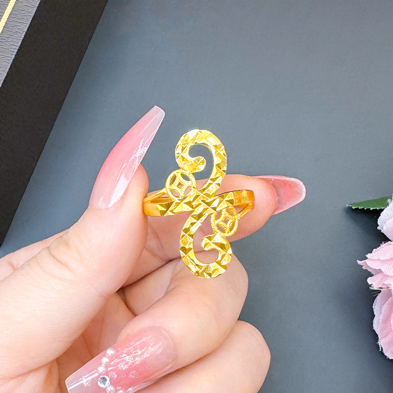 Women's Advanced Design Exaggerated Opening Real Bronze Rings