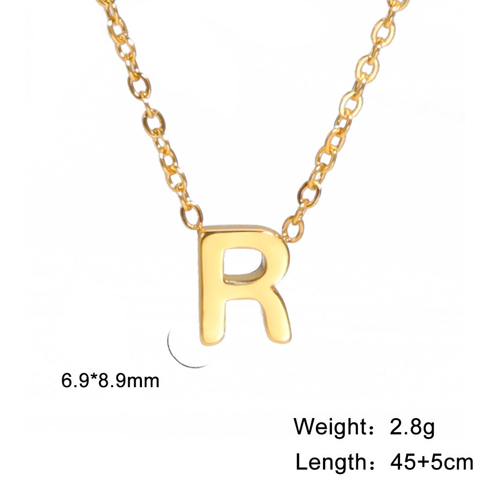 Cut Letter Titanium Steel Ornament Female Niche High Necklaces