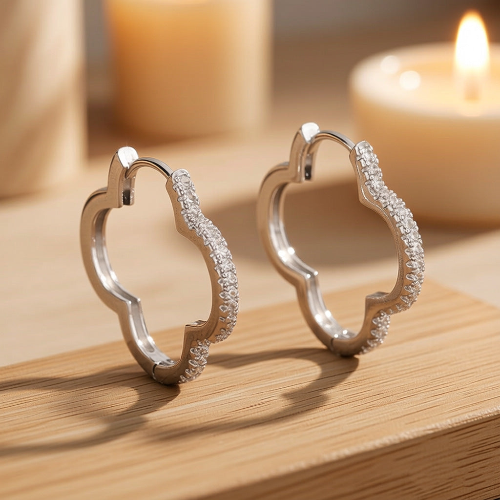 Zircon Star Moon Clover Fashion Holiday Gift Ear Buckle
