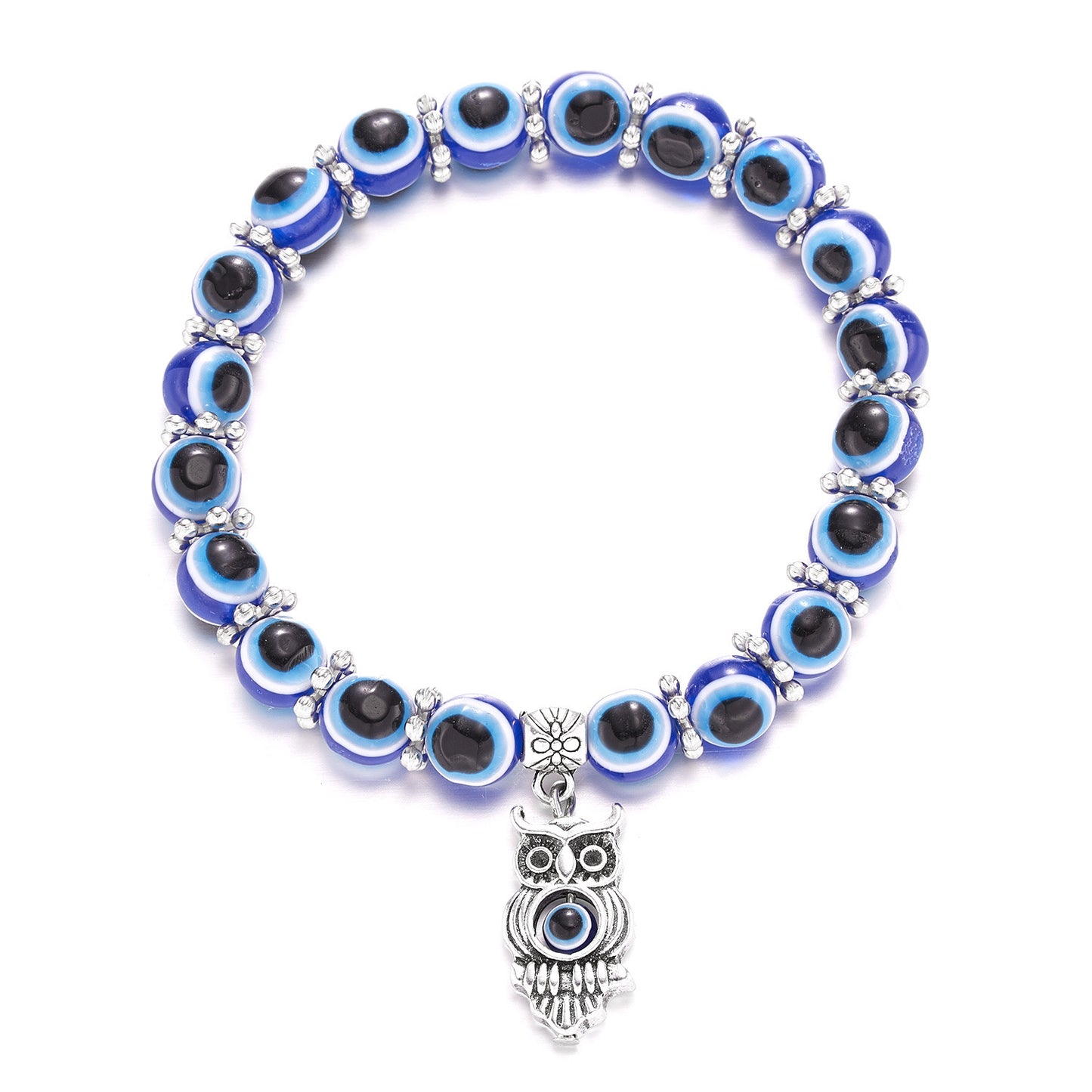 Fashion Creative Palm Eyes Devil's Eye Elastic Beaded Bracelets