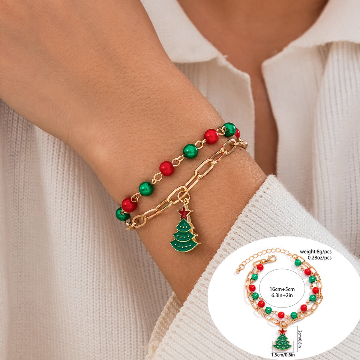 Women's Holiday Gift Santa Claus Suits Snowman Bracelet
