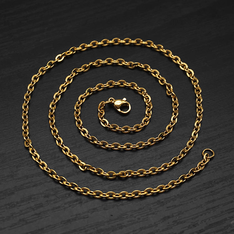 O-shaped Hammer Cross Chain Single Couple Necklaces