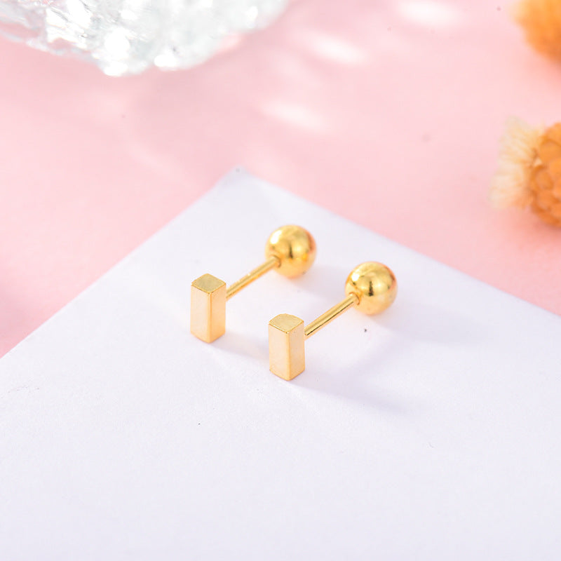 Bar Small Bone Male Personality Screw Earrings