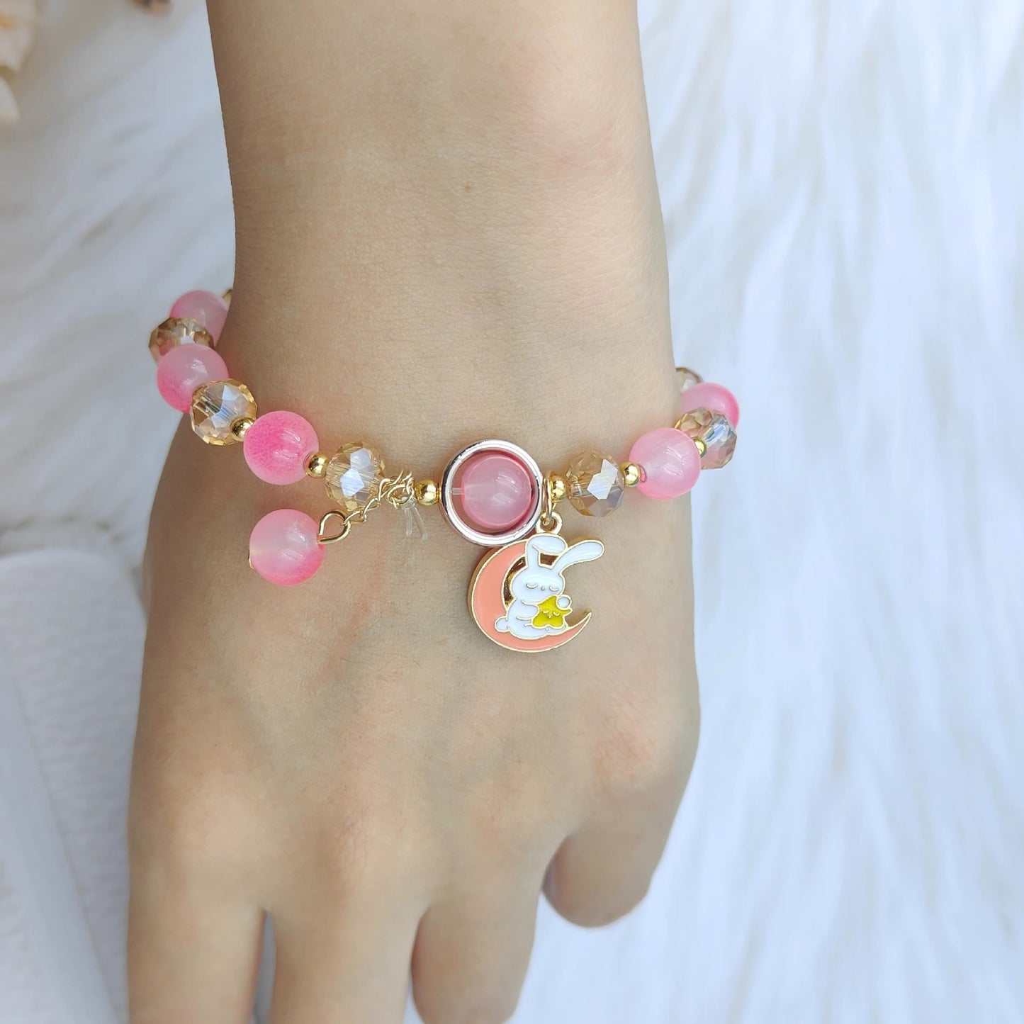 Children's Female Ice Crystal Cartoon Clow Rabbit Bracelets