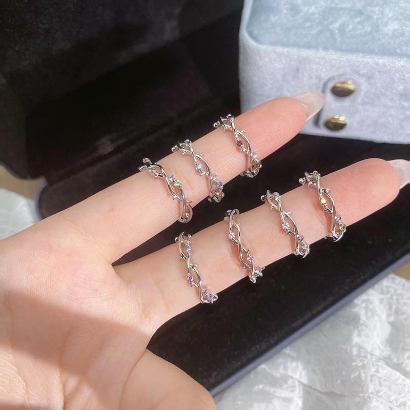 Colorful Zircon Design Light Luxury High-grade Rings