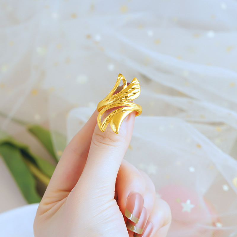 Women's Advanced Design Exaggerated Opening Real Bronze Rings