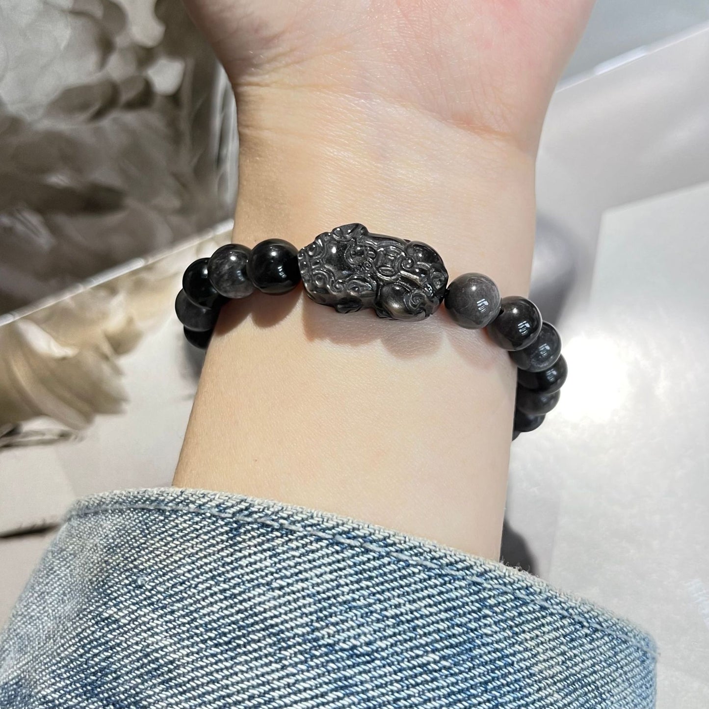 Women's & Men's Supply Natural Sier Stone Pi Jin Bracelet
