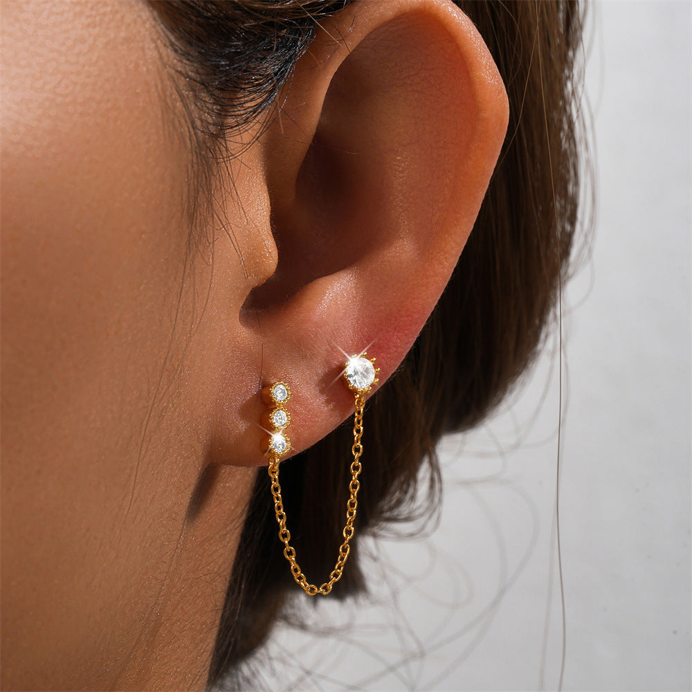 Women's Chain Tassel Ear Line Cold Style Stud Earrings