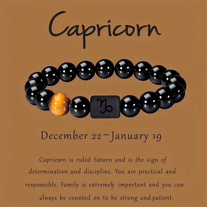 Xi Twee Constellation Elastic Tigereye Agate Bracelet