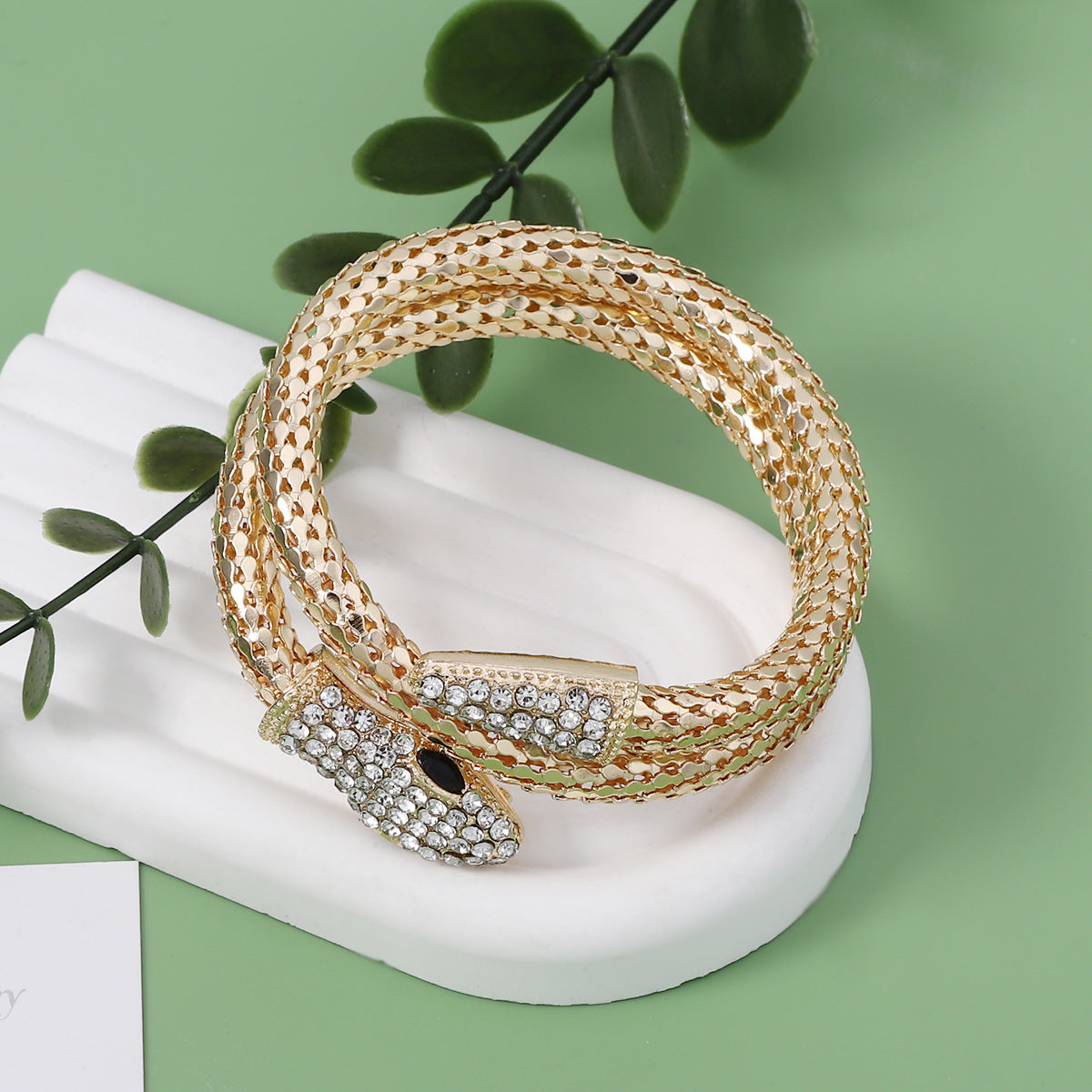 Women's & Men's Hop Punk Snake Personality Micro Inlaid Zircon Winding Niche Couple Bracelets