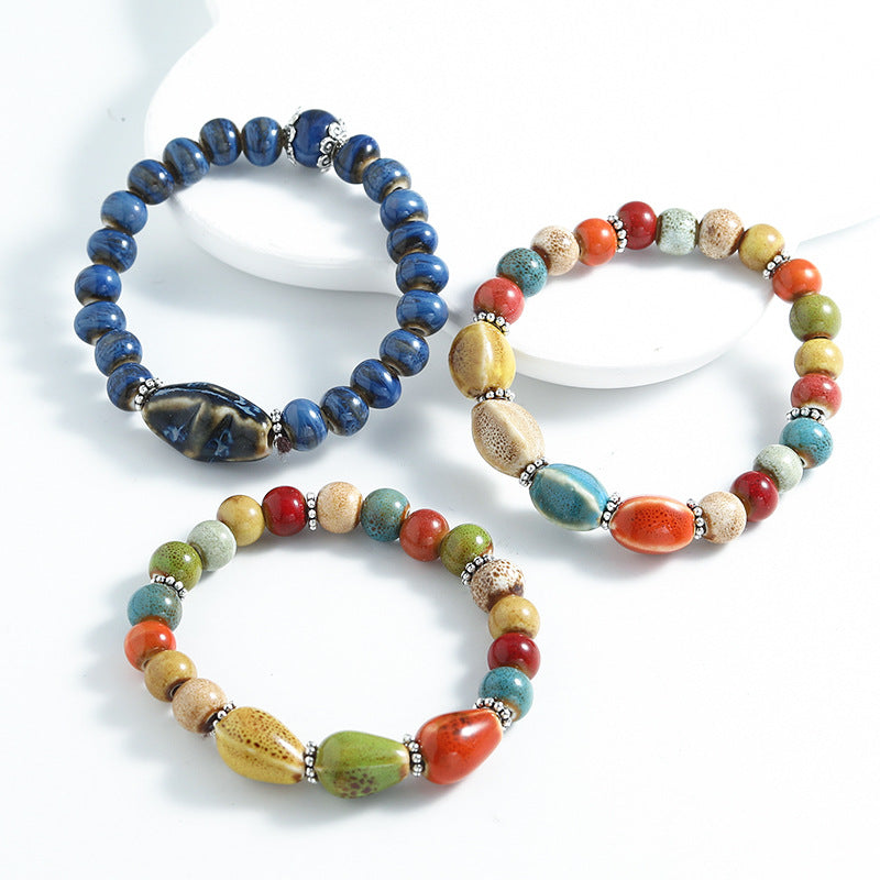 Ethnic Style Ceramic Beaded Artistic Ancient Bracelet