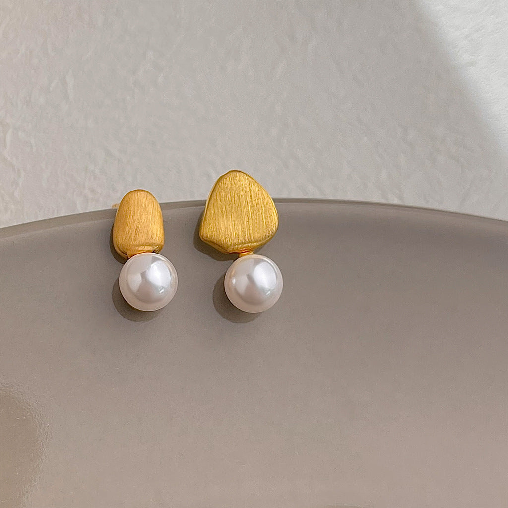 Matte Texture Geometric Female Niche Fashion Earrings