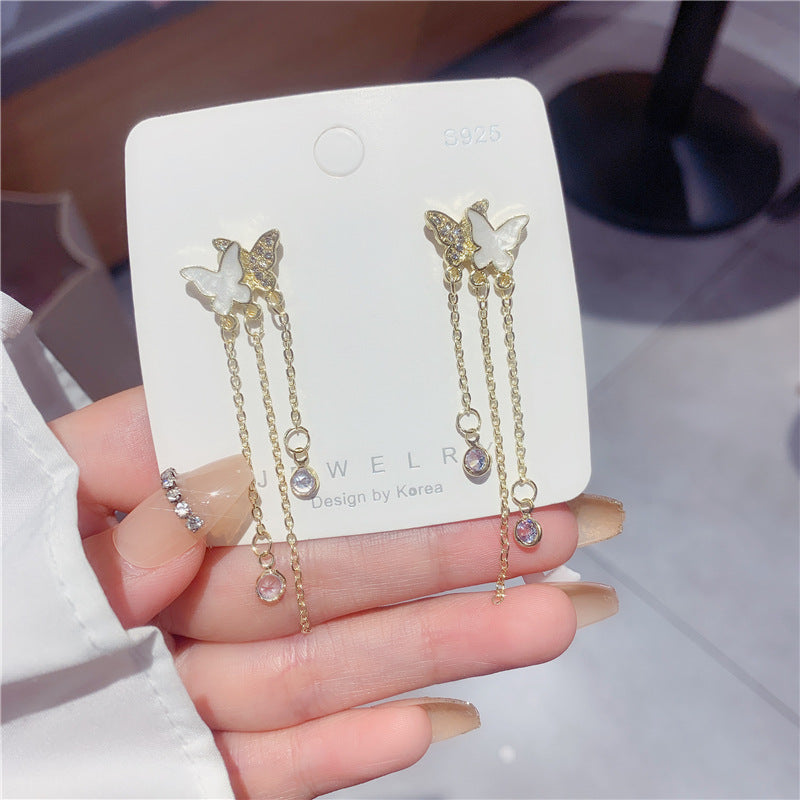 Women's Light Luxury Minority Long Tassel Butterfly For Graceful Earrings