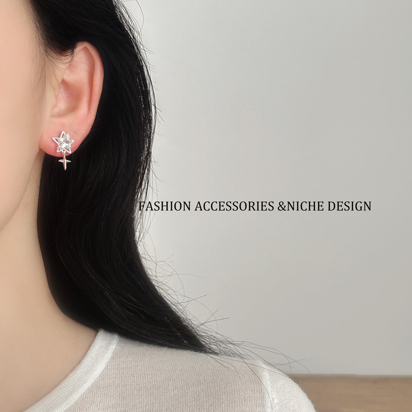 Women's Cross Five-pointed Star Awn Simple Fashion Stud Earrings