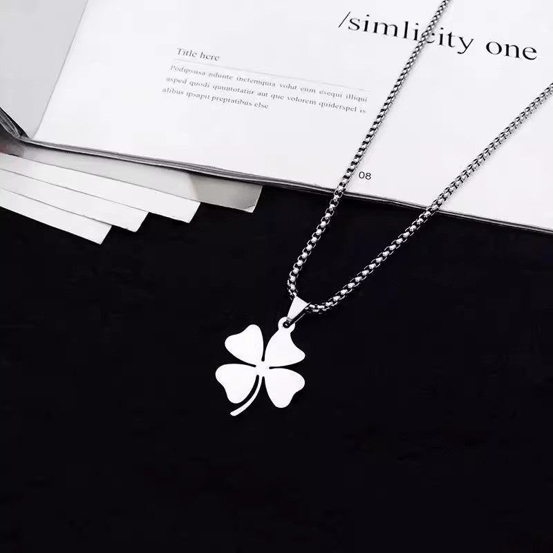 Stainless Steel Lucky Four-leaf Clover Simple Necklaces