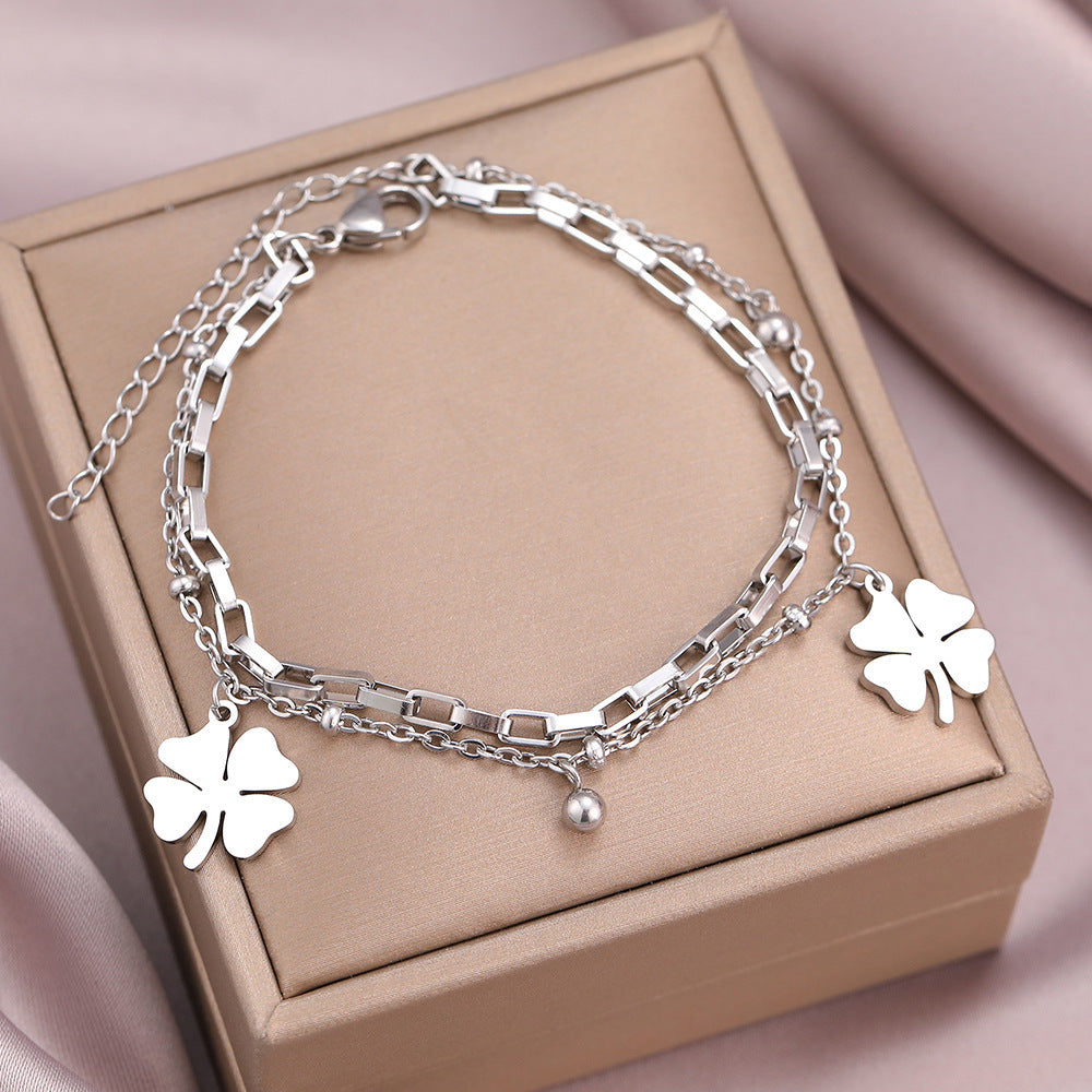 Women's Commuter Titanium Steel Light Luxury Couple Bracelets