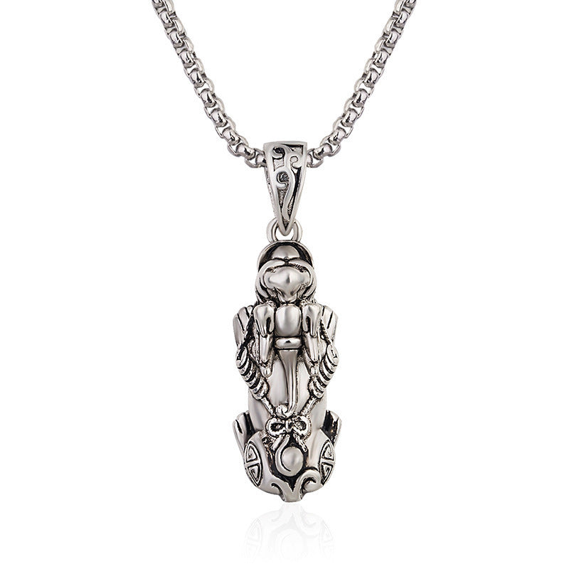 Men's Rain Heart Sutra Live Broadcast Retro Edition Pi Personality Thai Pendants