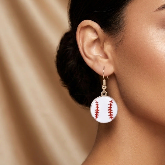 Sports Game Baseball Element Bow Love Heart Long Fringe Rings