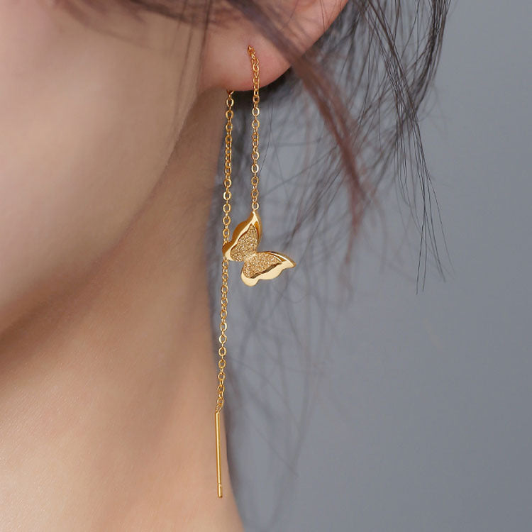 Butterfly Niche Design Trendy Elegant Long Tassel Face Slimming Ear Line
